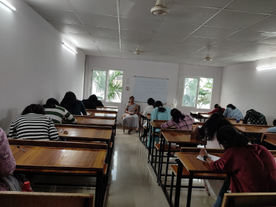 Participants submitting their work